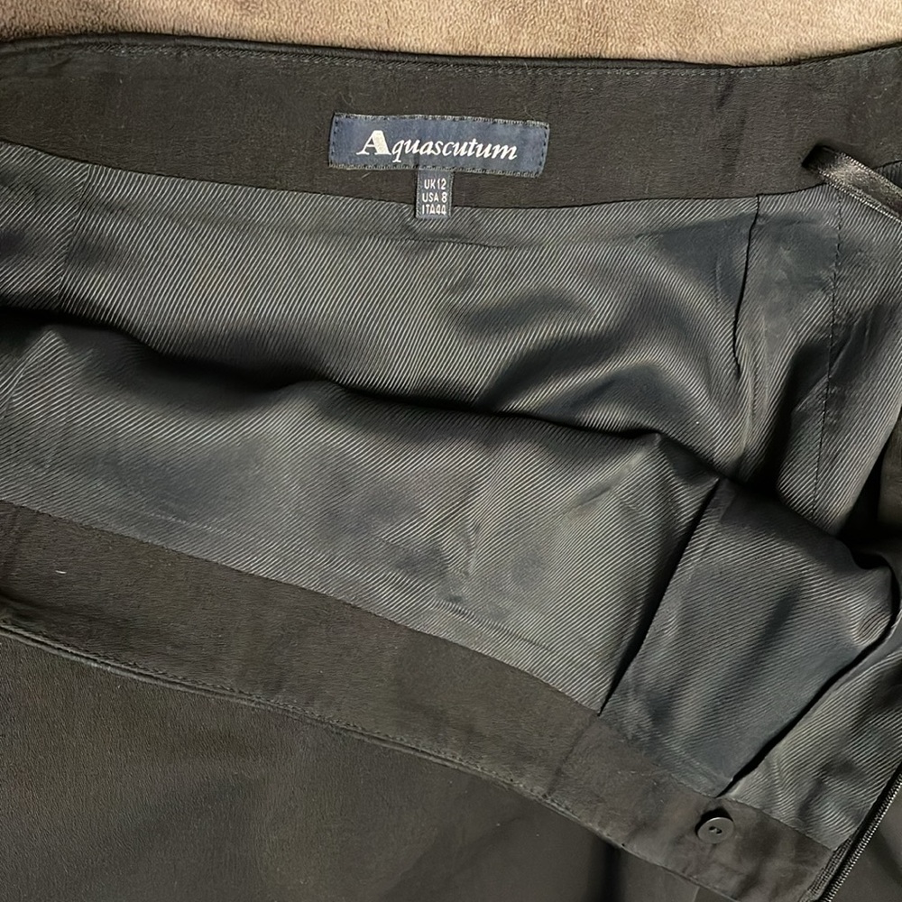 🔥🔥AQUASCUTUM LONDON | Cotton Twill Double Vented Pencil Skirt - sz 8 - Picture 13 of 13